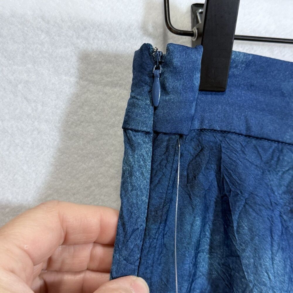 NEW Free People Martine Flirt Tie Dye Mini Skirt Blue Side Zip Slit Size 8 Boho - Picture 8 of 11